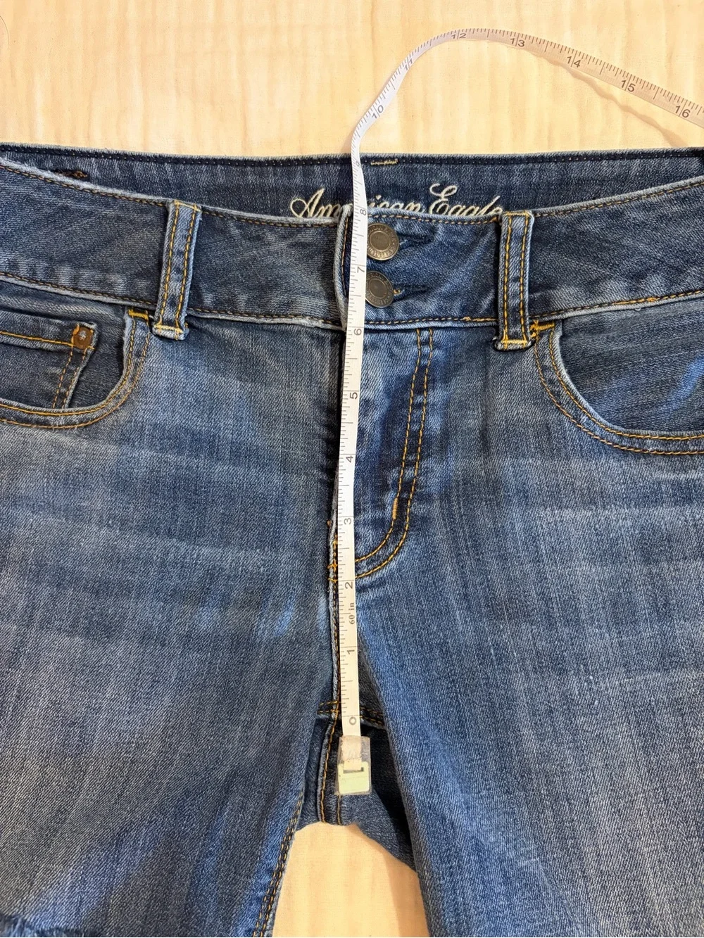 American Eagle Outfitters “Artist” Distressed Blue Denim Cutoff Shorts